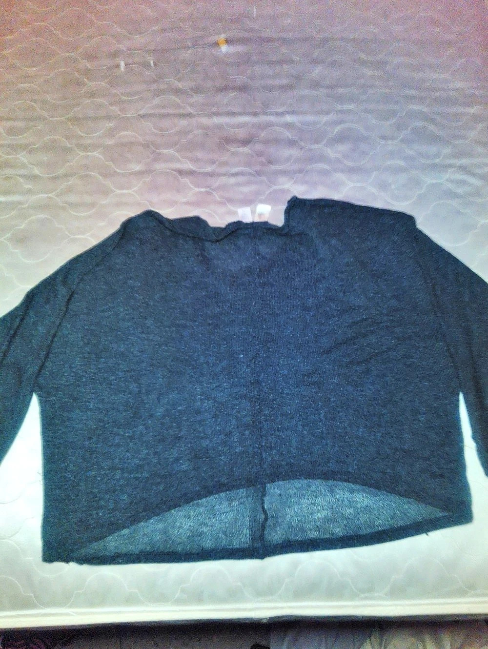 Women's Cropped Crew Neck Sweater in Black